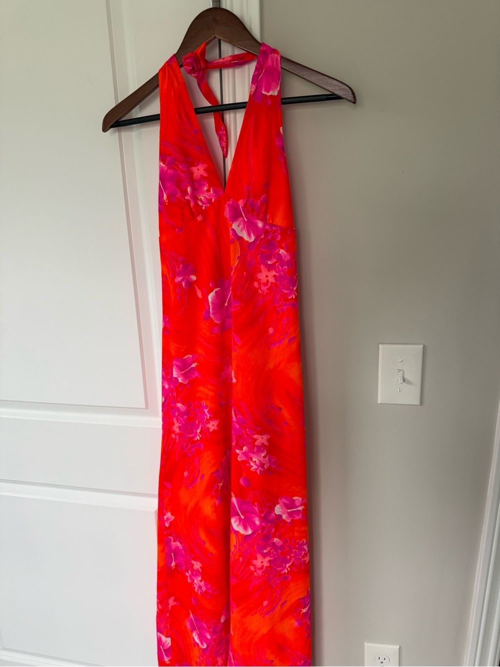 Sun Debs Of Hawaii Vintage Halter Neck Maxi Hawaiian Dress